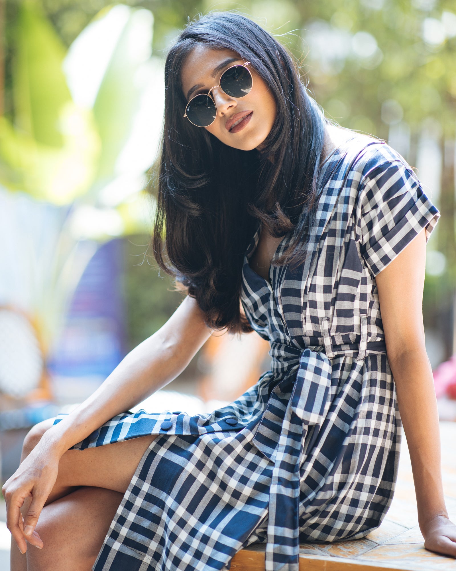 Short best sale checkered dress