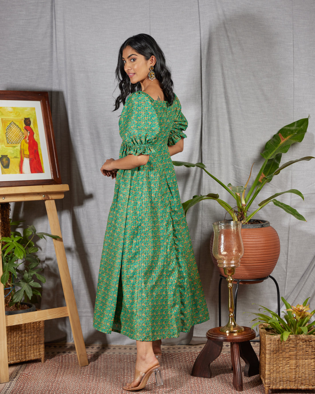 Harah Green Casual Dress